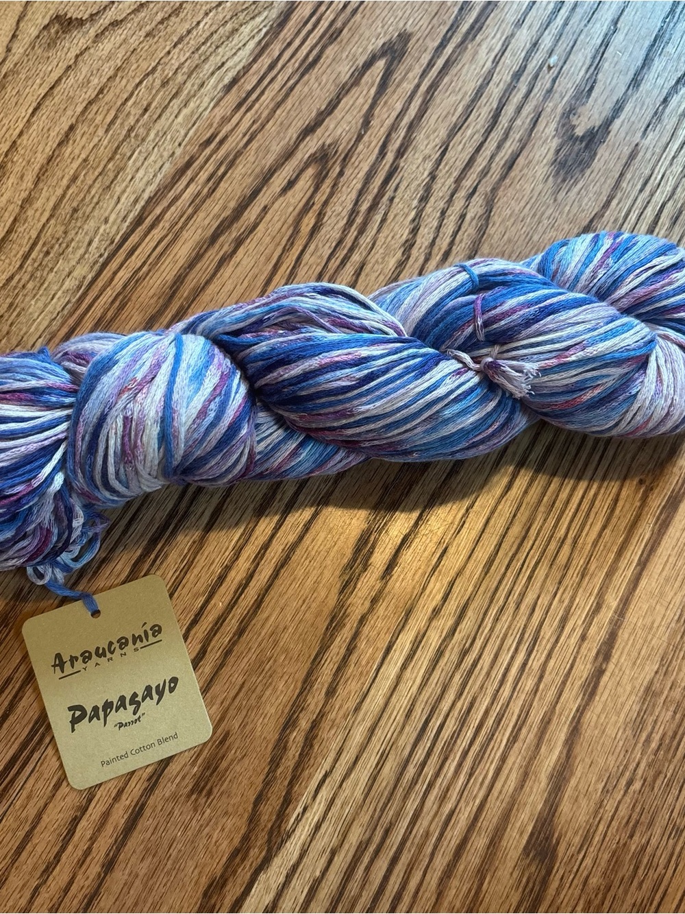 Araucania Papagayo Multicolor Cotton Blend Yarn Blue Purple Knitting Crochet